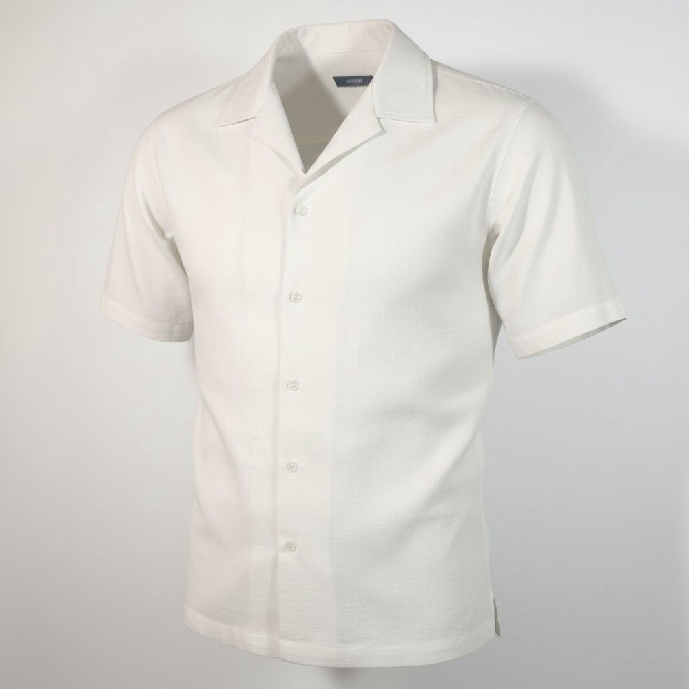 Men's ALFANI White Short Sleeve Soft Modal Casual Button Down Shirt M